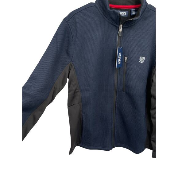NWT Chaps Performance Jacket Full Zip Long Sleeve American Navy Blue Size Medium - Picture 2 of 10